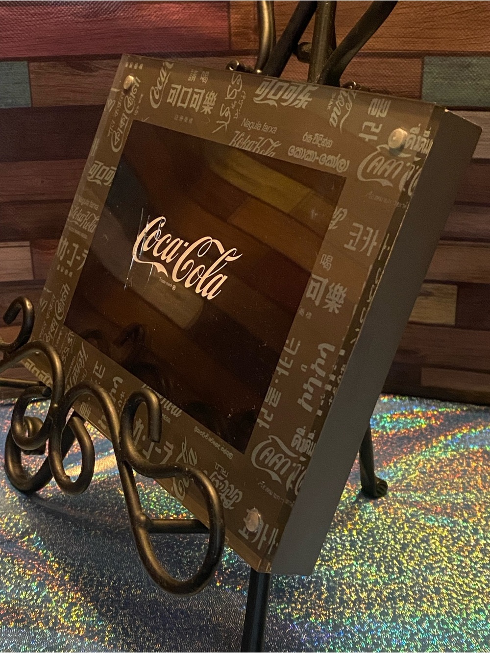 Vintage 2014 Coca-Cola Magnetic Multilingual Glass Frame-4x6-Global Logo